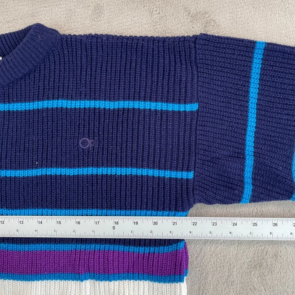 Vintage OP Ocean Pacific‎ Sweater Men Large Multi Knit 80s 90s Surf Beach Crew